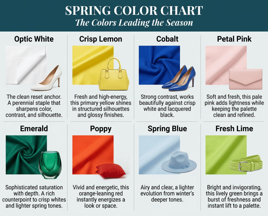 Spring Makes Entrance - Color Chart Infographic Spring Makes Entrance - Color Chart Infographic