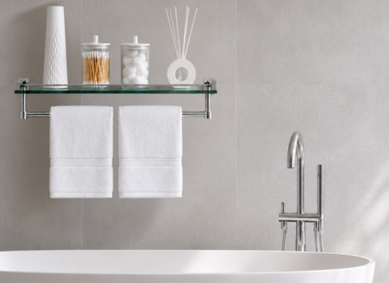 Decor Look: White Accents Glass Shelf Feature Image Decor Look: White Accents Glass Shelf Feature Image